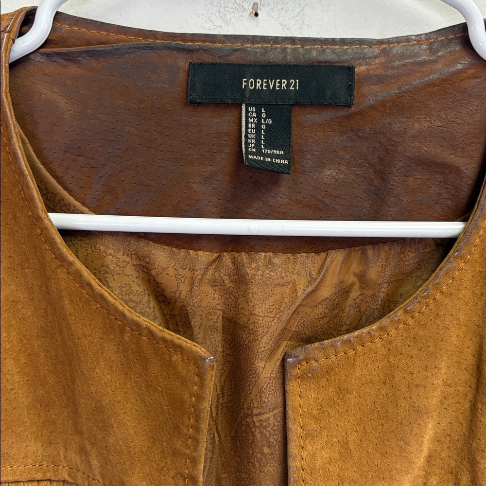 Forever 21 Suede Fringe Boho Western Jacket Size Large - Picture 2 of 12
